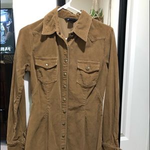 Button up brown dress